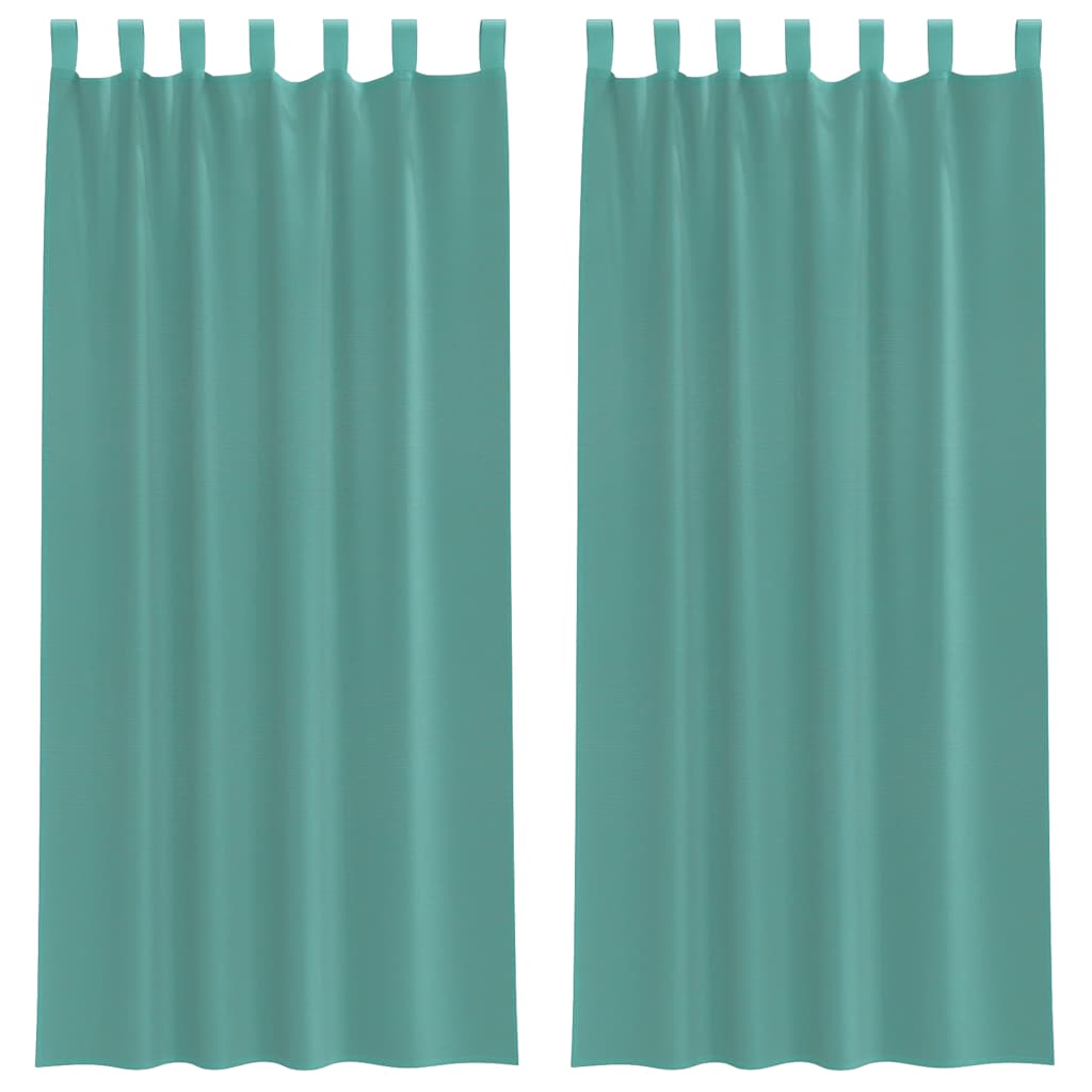 Voile gardiner med stanglommer 2 stk turkis