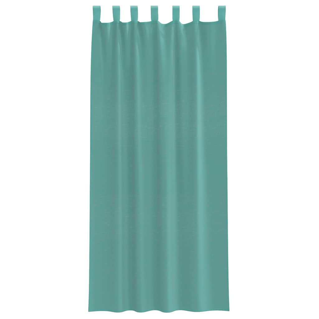 Voile gardiner med stanglommer 2 stk turkis