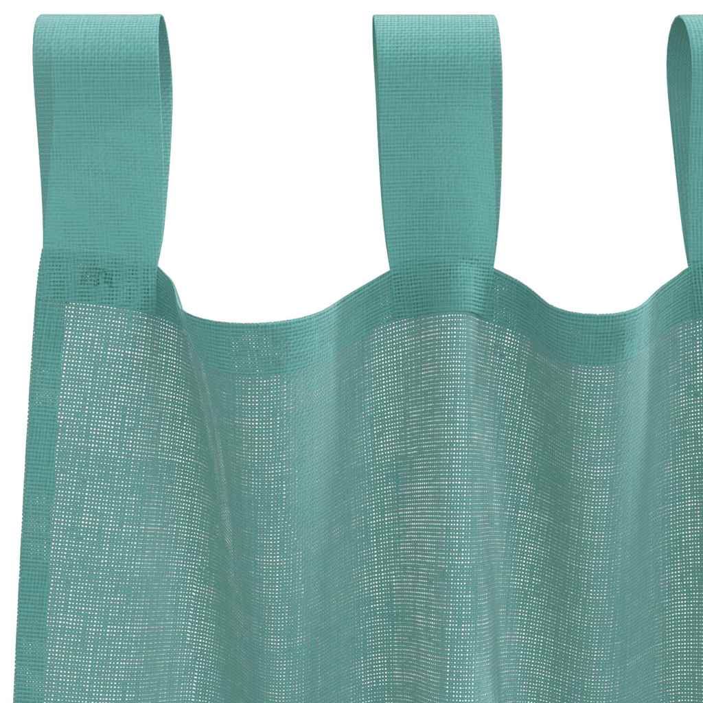 Voile gardiner med stanglommer 2 stk turkis