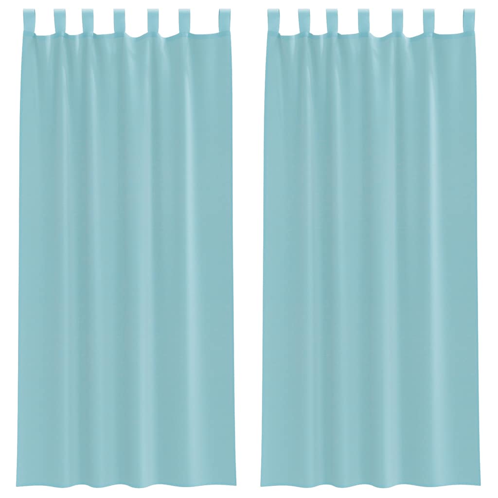 Voile gardiner med stanglommer 2 stk turkis