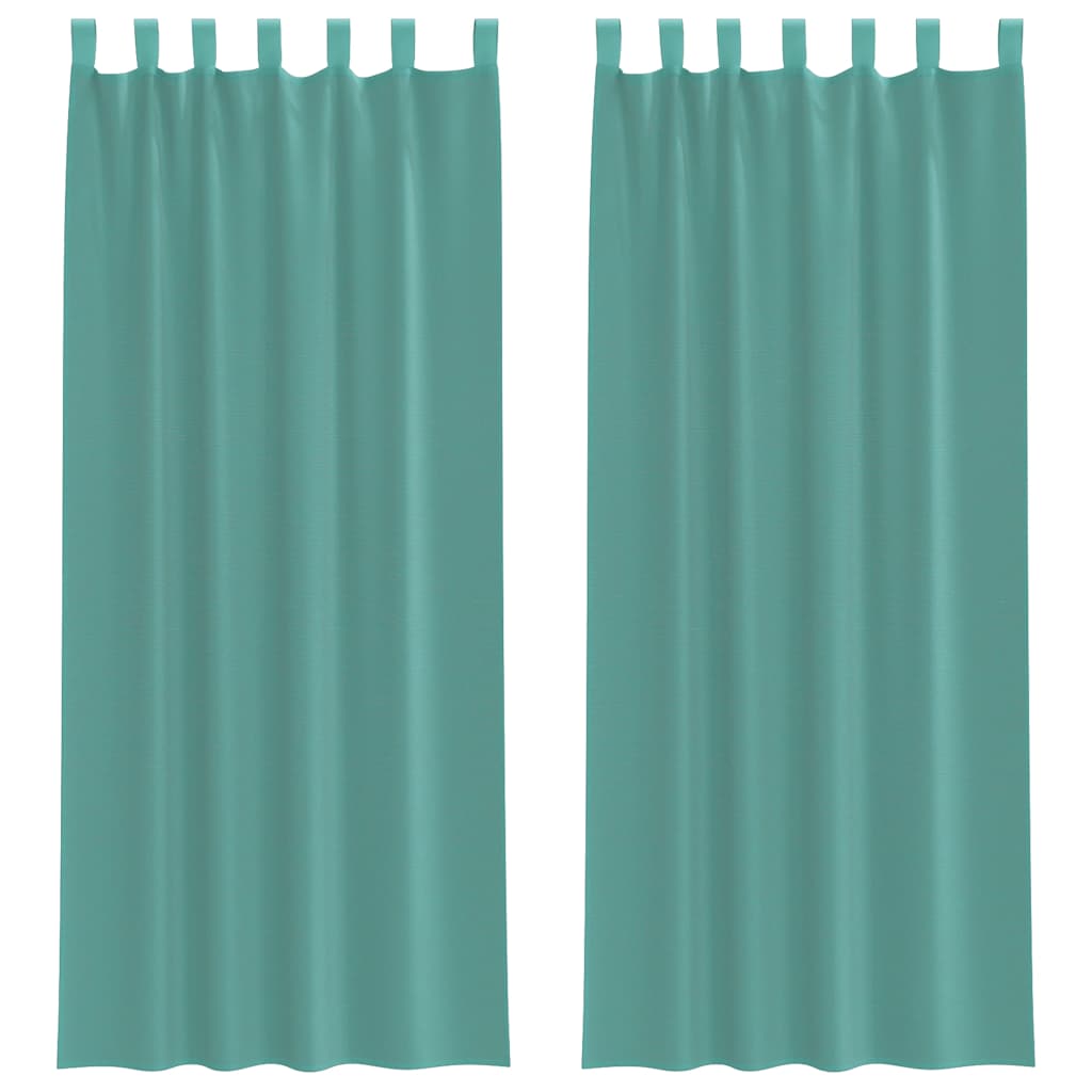 Voile gardiner med stanglommer 2 stk turkis