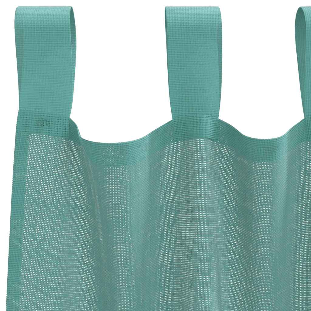 Voile gardiner med stanglommer 2 stk turkis