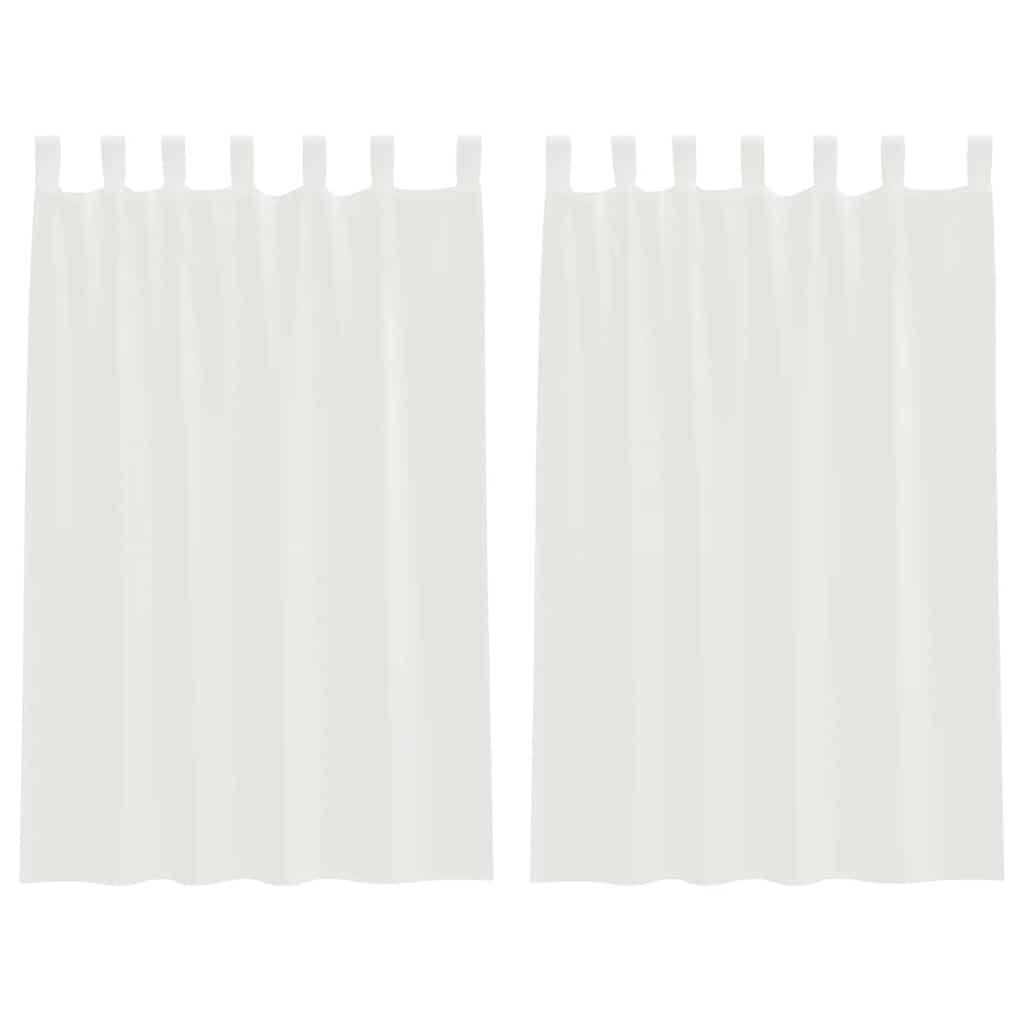 Voile gardiner med stanglommer 2 stk hvit