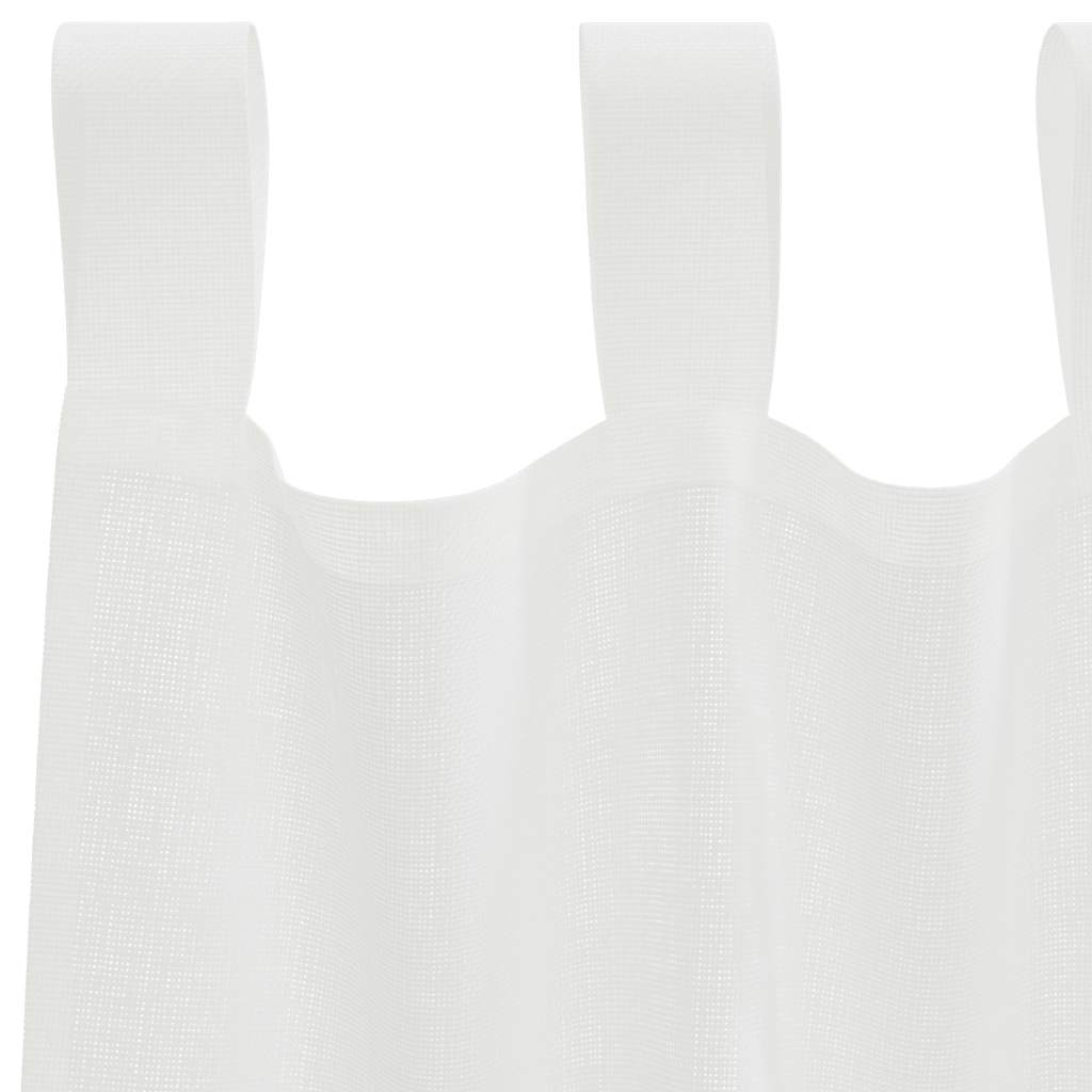 Voile gardiner med stanglommer 2 stk hvit