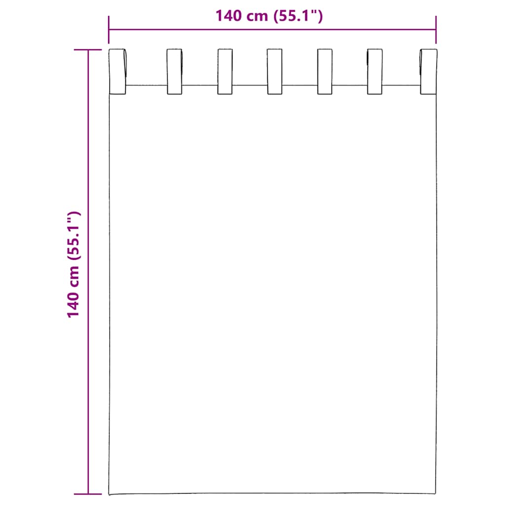 Voile gardiner med stanglommer 2 stk hvit