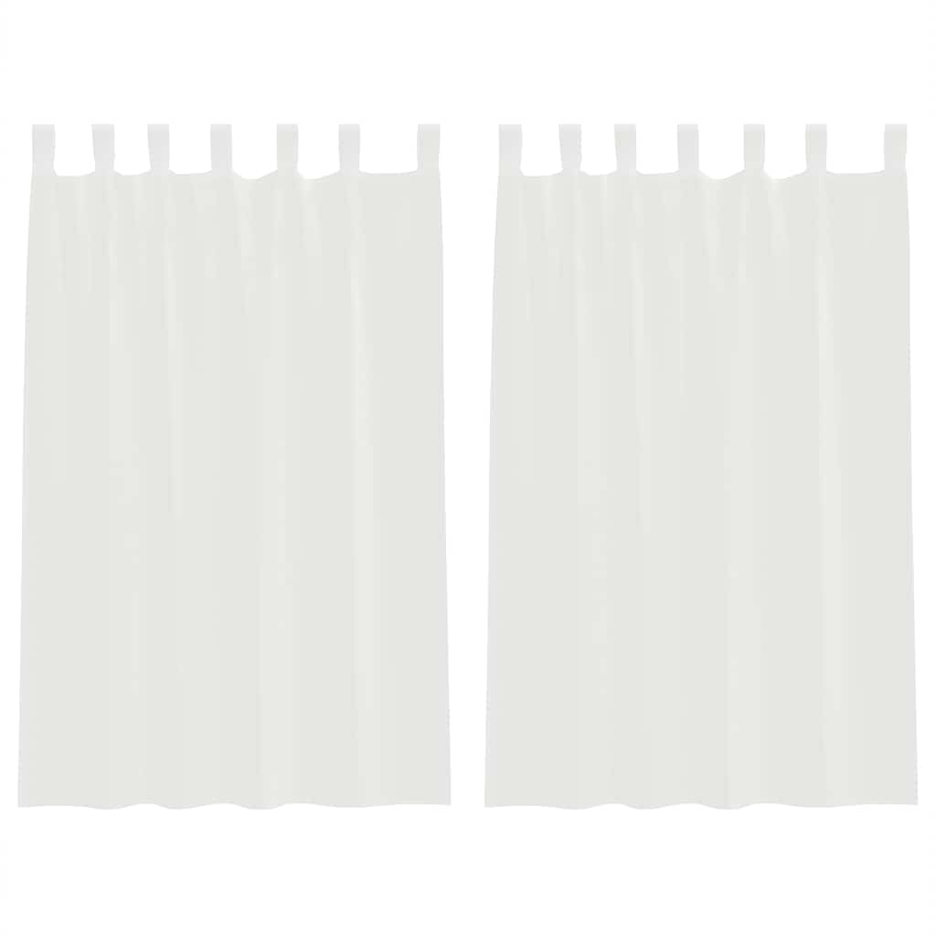 Voile gardiner med stanglommer 2 stk hvit