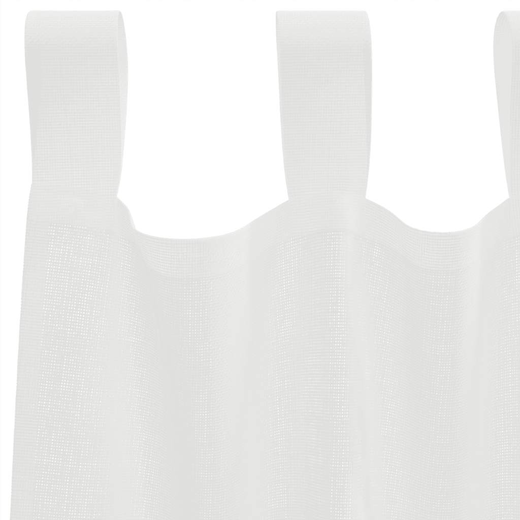 Voile gardiner med stanglommer 2 stk hvit