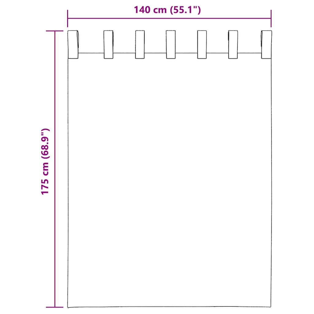 Voile gardiner med stanglommer 2 stk hvit