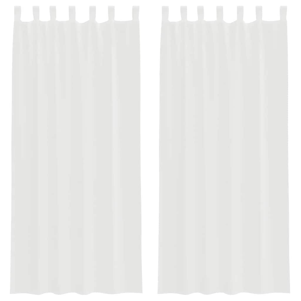 Voile gardiner med stanglommer 2 stk hvit