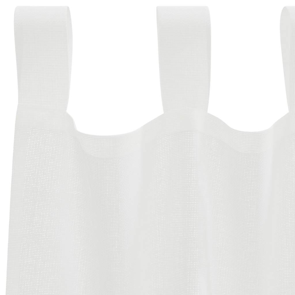 Voile gardiner med stanglommer 2 stk hvit