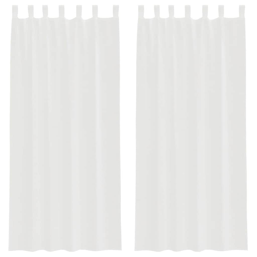 Voile gardiner med stanglommer 2 stk hvit