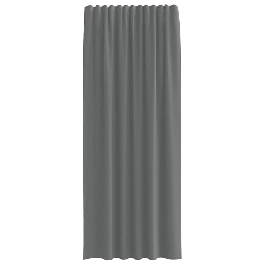 Voilegardiner med hemper 2 stk mørkegrå 140x225 cm