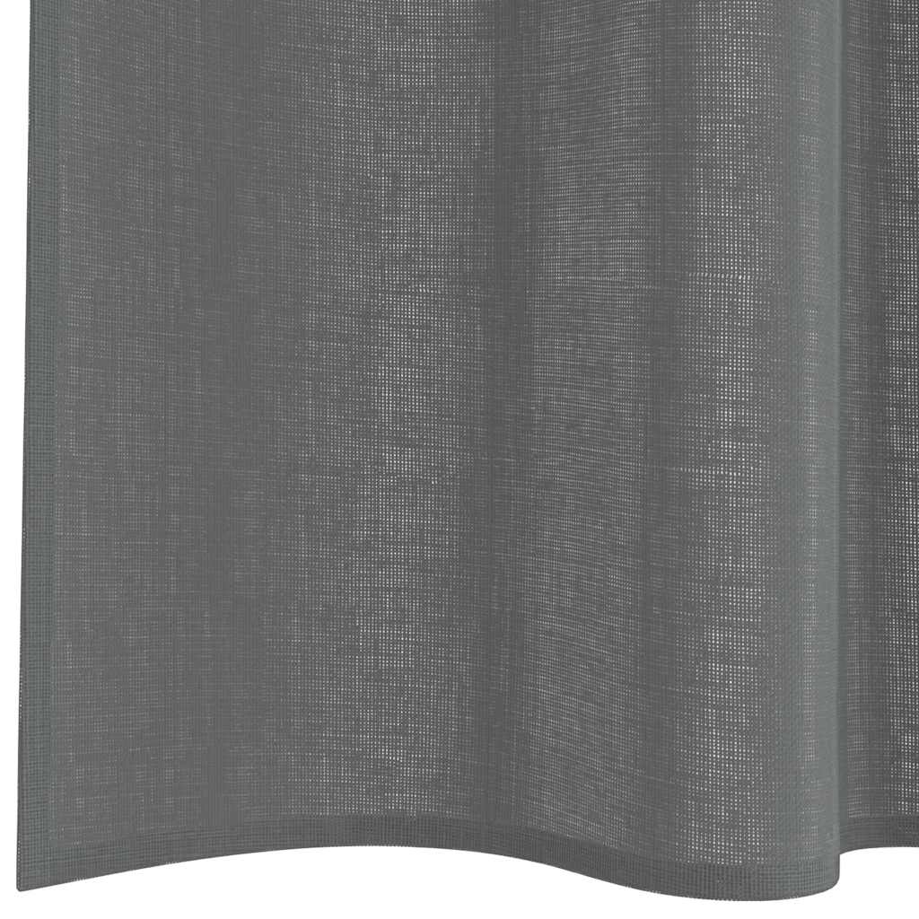 Voilegardiner med hemper 2 stk mørkegrå 140x225 cm