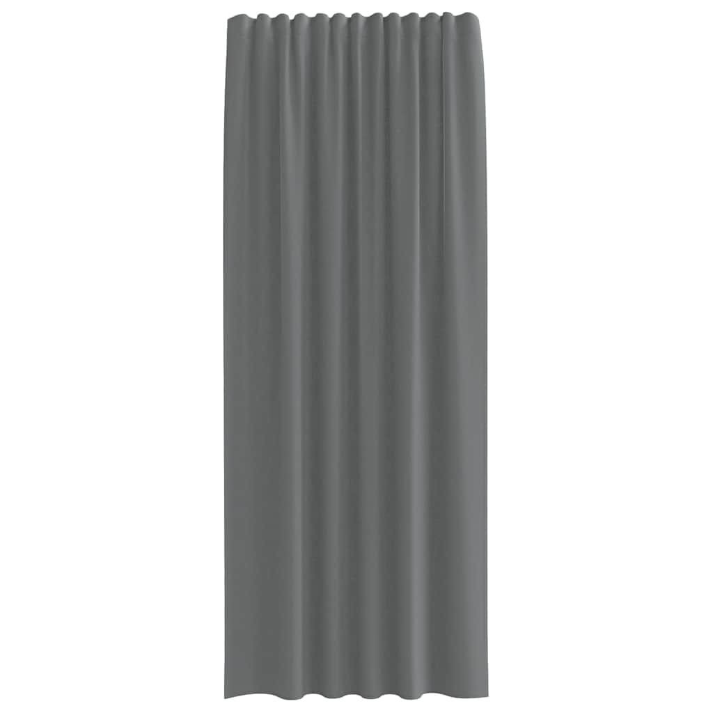 Voilegardiner med hemper 2 stk mørkegrå 140x245 cm
