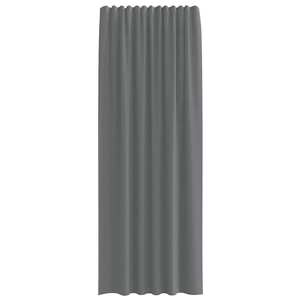 Voilegardiner med hemper 2 stk mørkegrå 140x260 cm
