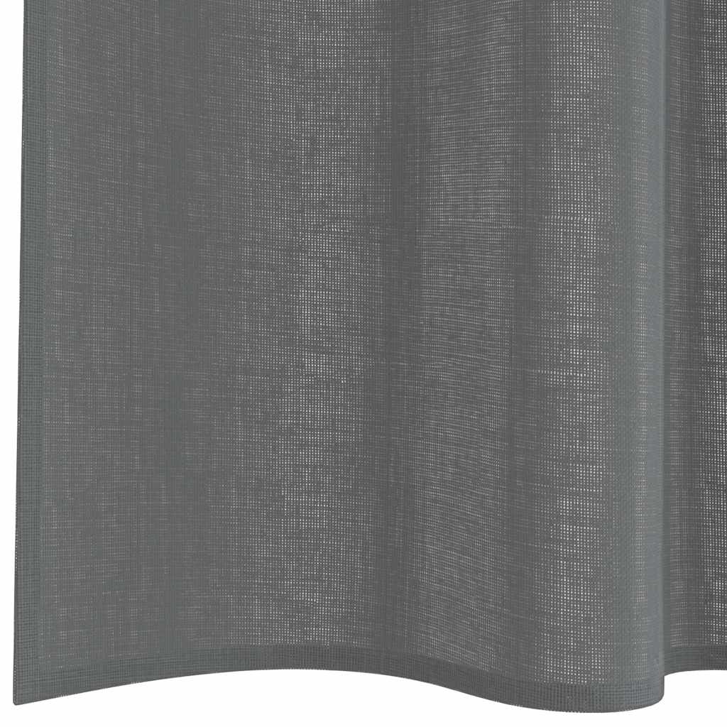 Voilegardiner med hemper 2 stk mørkegrå 140x260 cm