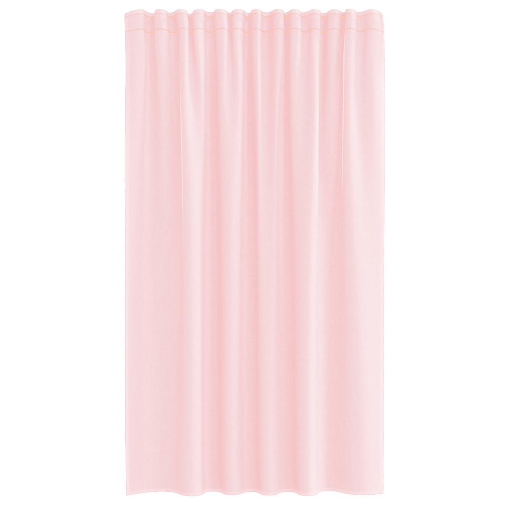 Voilegardiner med hemper 2 stk lyserosa 140x140 cm