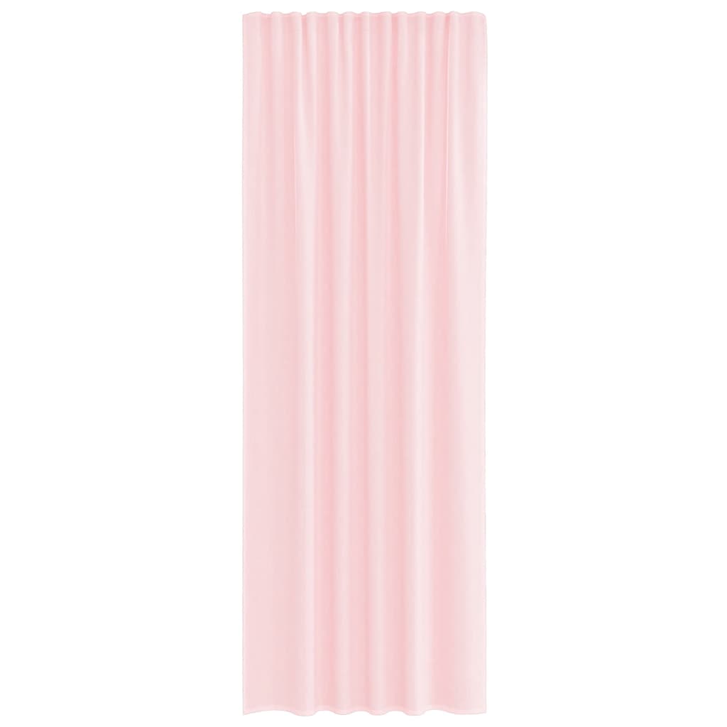 Voilegardiner med hemper 2 stk lyserosa 140x260 cm