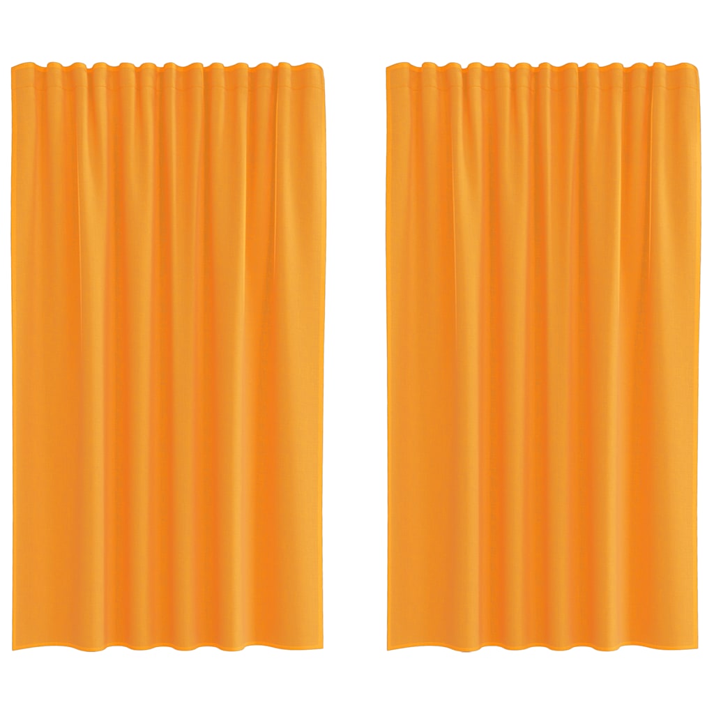 Voilegardiner med hemper 2 stk oransje 140x140 cm