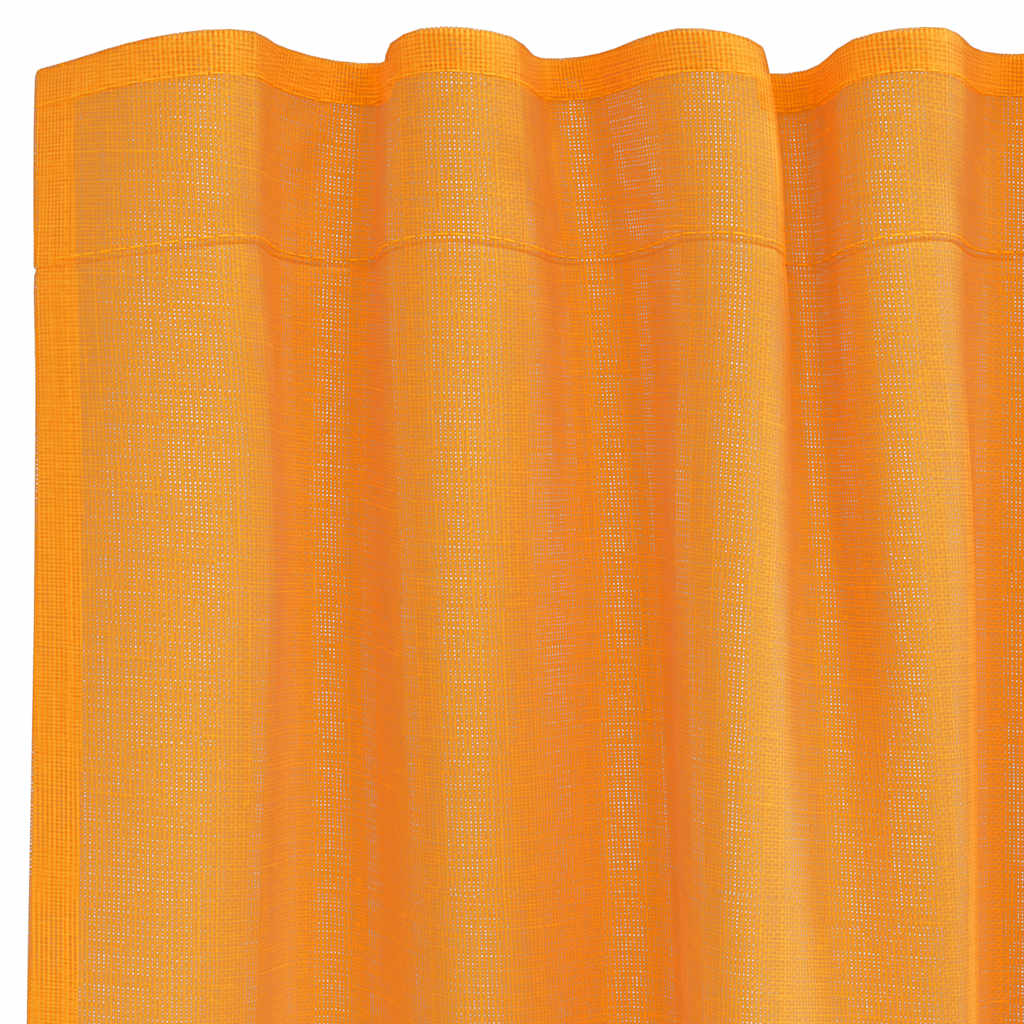 Voilegardiner med hemper 2 stk oransje 140x140 cm