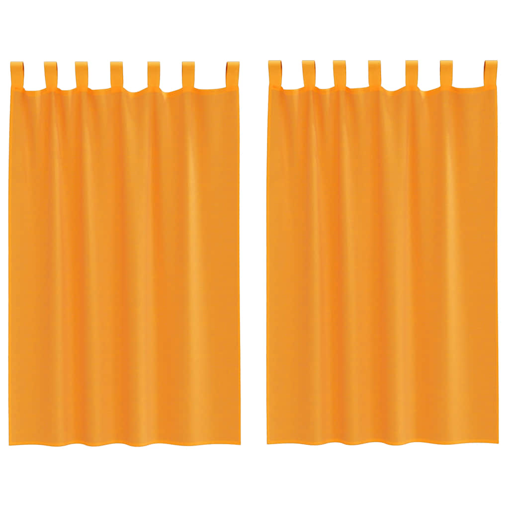 Voilegardiner med hemper 2 stk oransje 140x175 cm