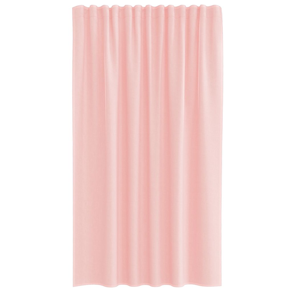 Voilegardiner med hemper 2 stk rosa 140x140 cm