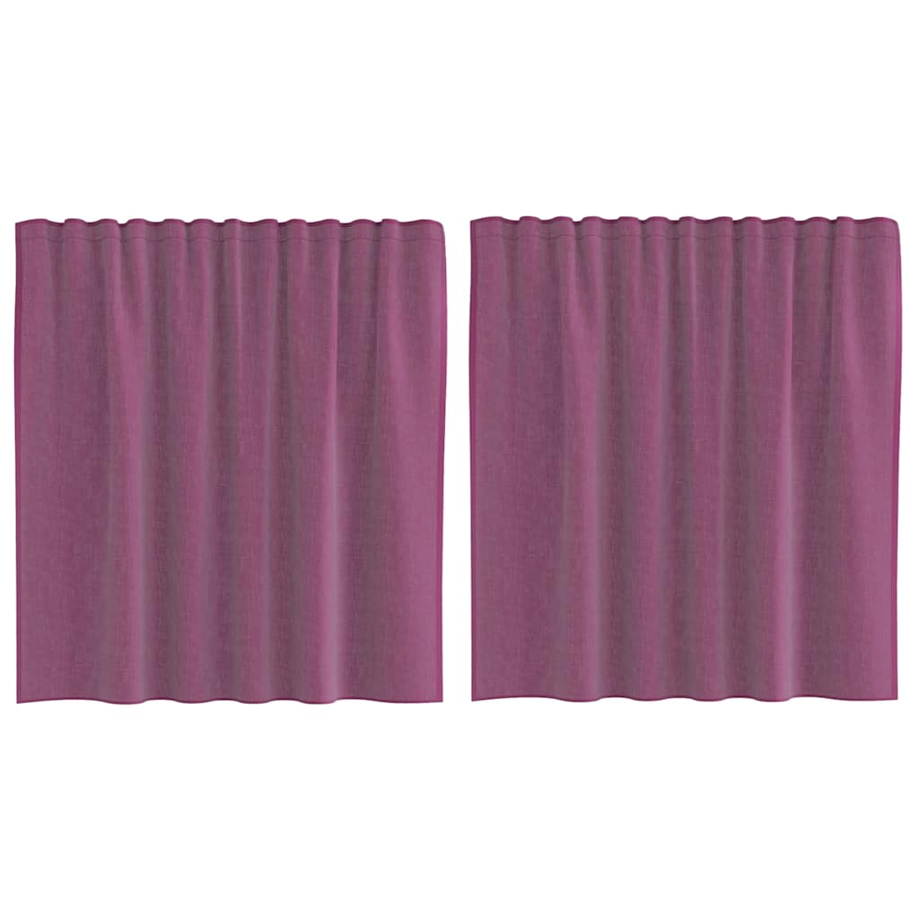 Voilegardiner med hemper 2 stk lilla 140x140 cm