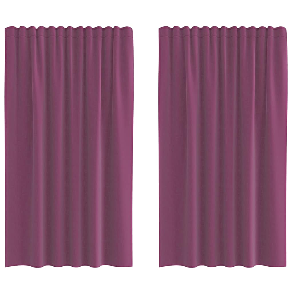 Voilegardiner med hemper 2 stk lilla 140x175 cm