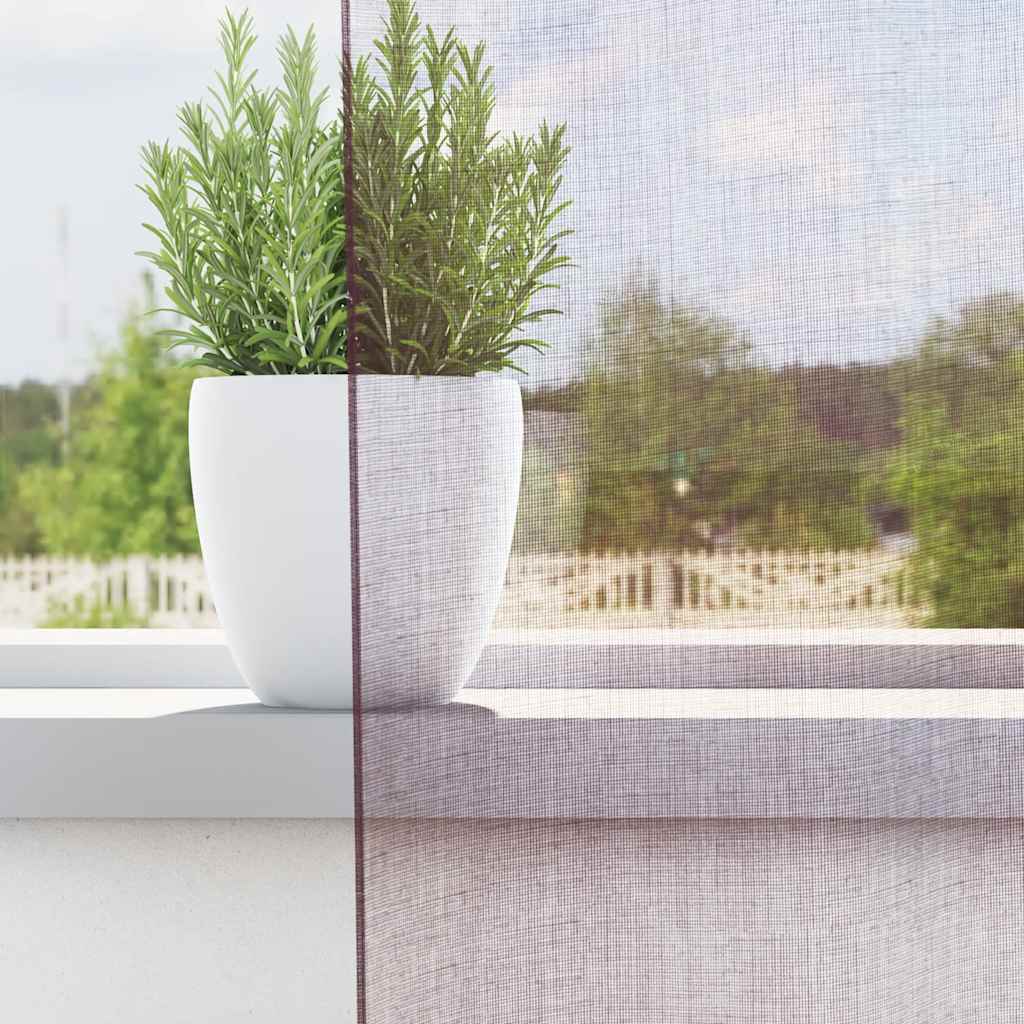 Voilegardiner med hemper 2 stk lilla 140x175 cm