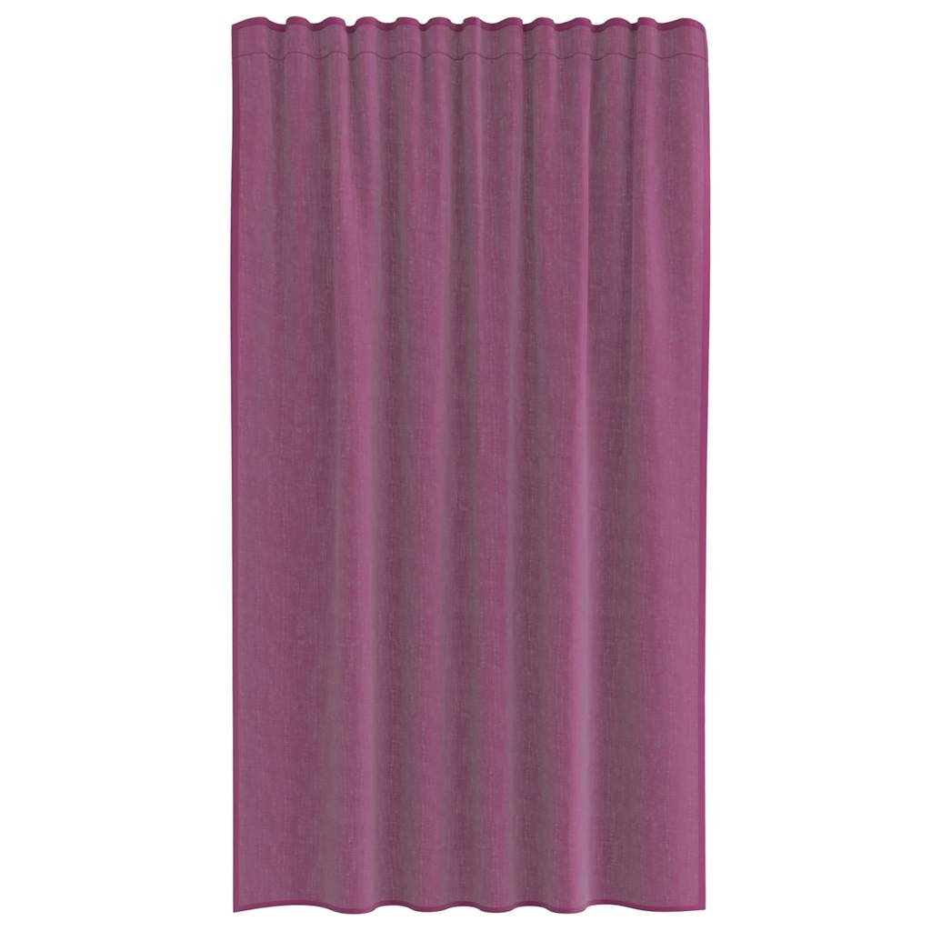 Voilegardiner med hemper 2 stk lilla 140x175 cm