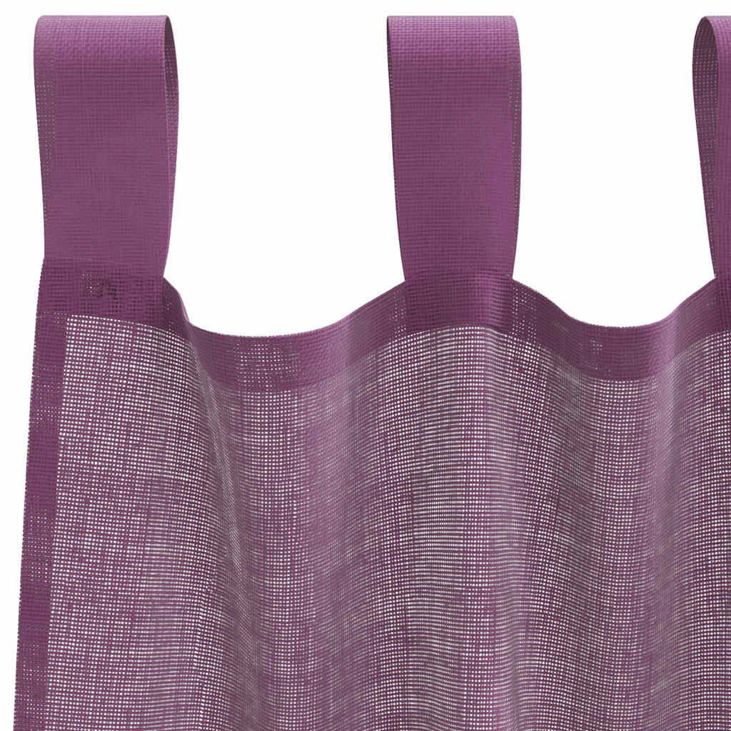 Voilegardiner med hemper 2 stk lilla 140x225 cm vidaXL