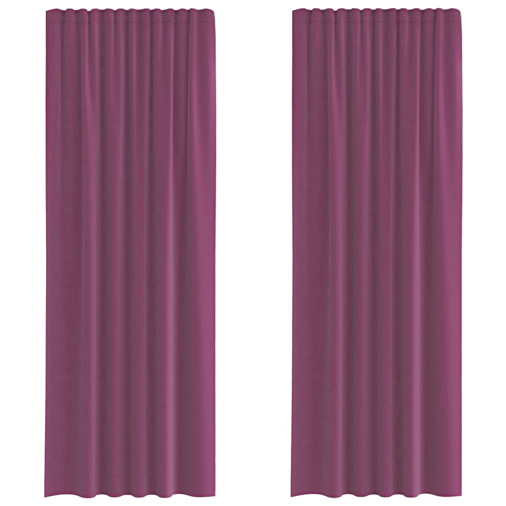 Voilegardiner med hemper 2 stk lilla 140x260 cm