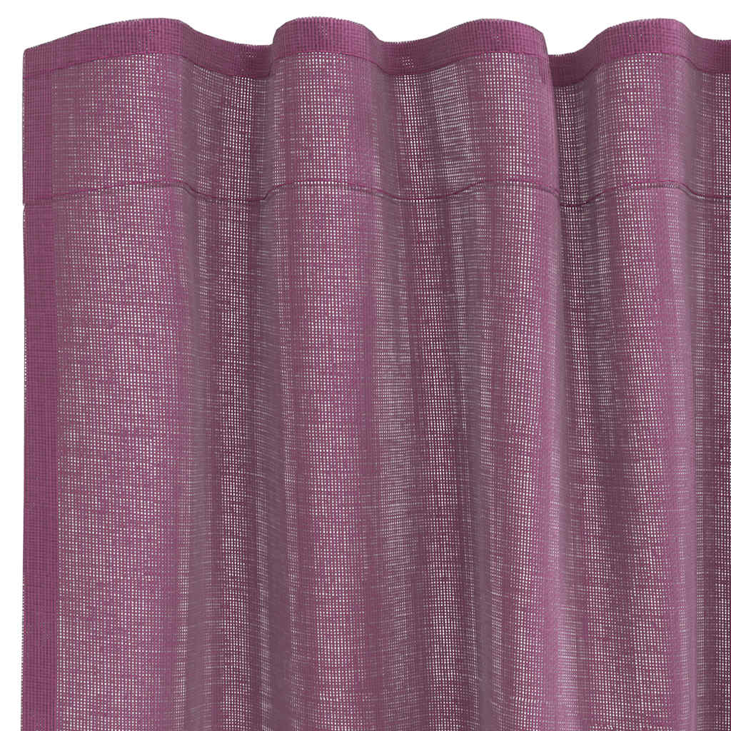 Voilegardiner med hemper 2 stk lilla 140x260 cm