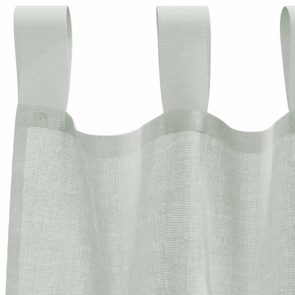 Voilegardiner med hemper 2 stk lysegrå 140x140 cm
