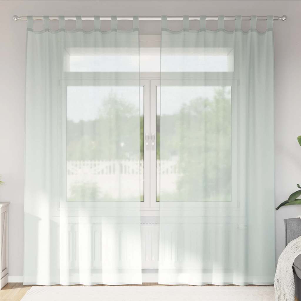 Voilegardiner med hemper 2 stk lysegrå 140x225 cm vidaXL