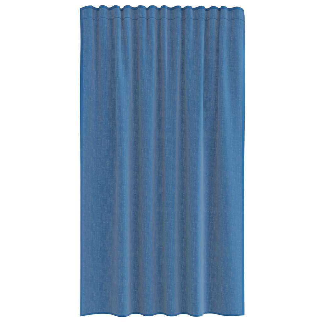 Voile gardiner med hemper 2 stk kongeblå 140x175 cm