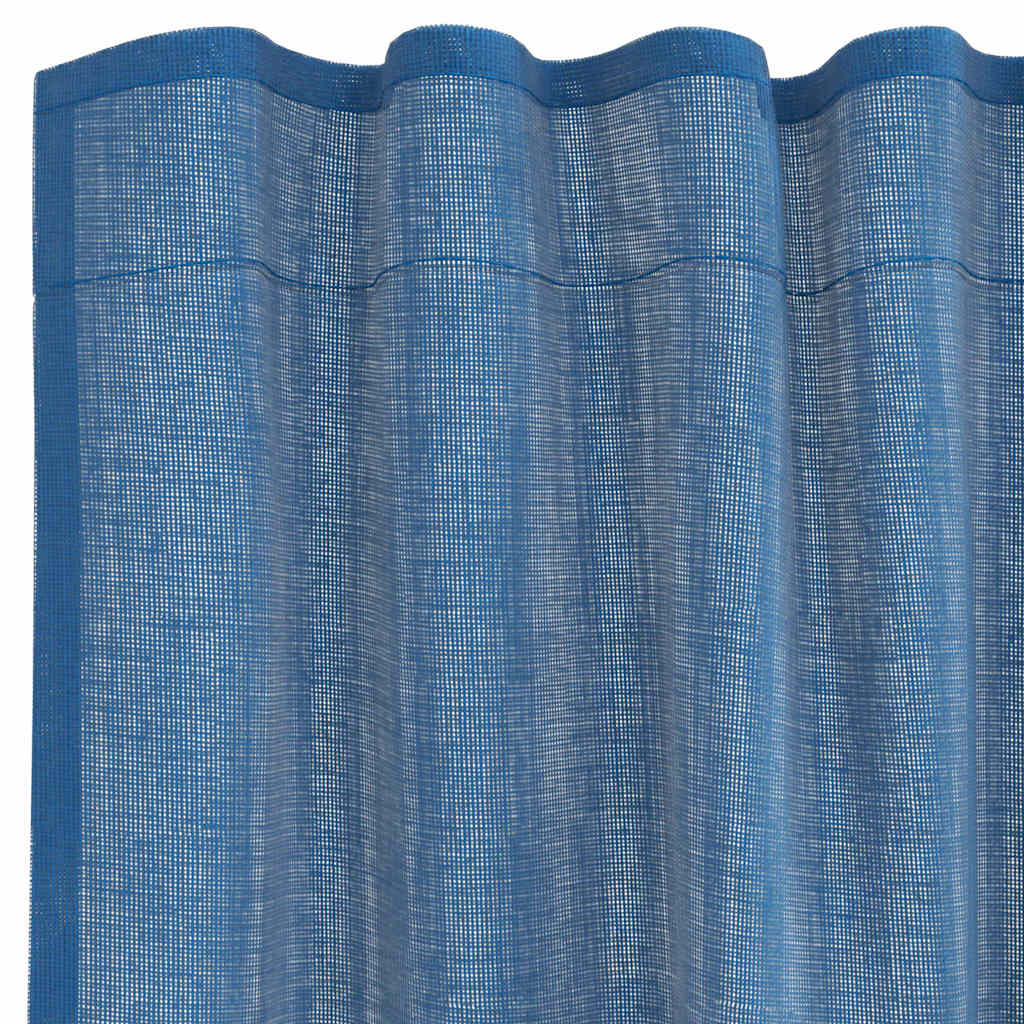 Voile gardiner med hemper 2 stk kongeblå 140x245 cm