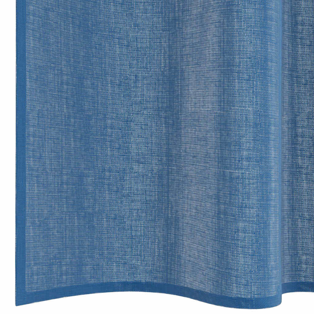 Voile gardiner med hemper 2 stk kongeblå 140x245 cm