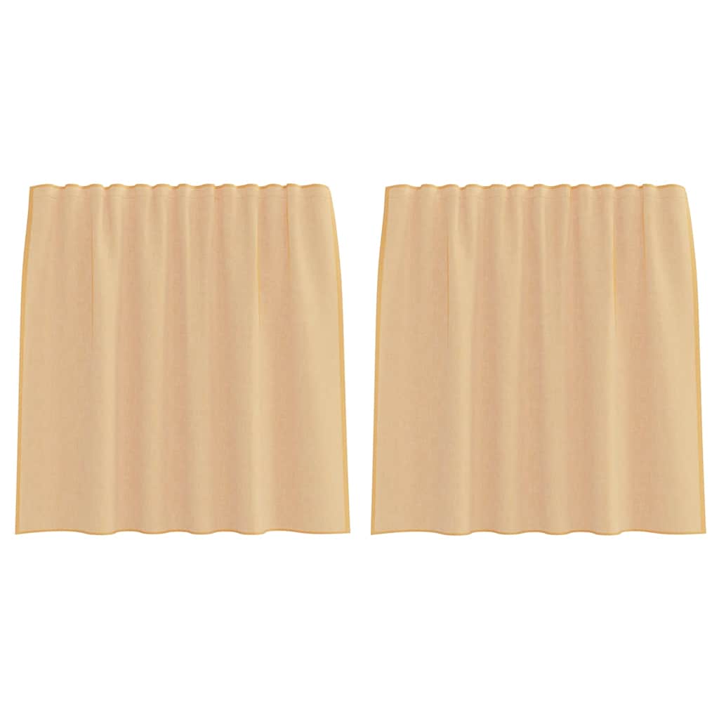 Voilegardiner med hemper 2 stk sand 140x140 cm