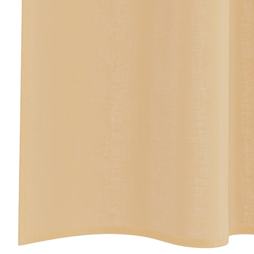 Voilegardiner med hemper 2 stk sand 140x140 cm