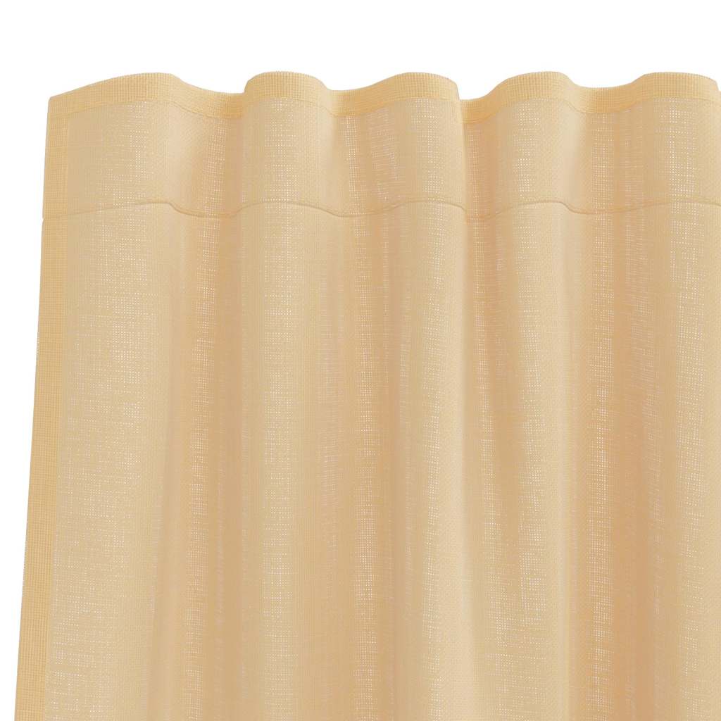 Voilegardiner med hemper 2 stk sand 140x140 cm