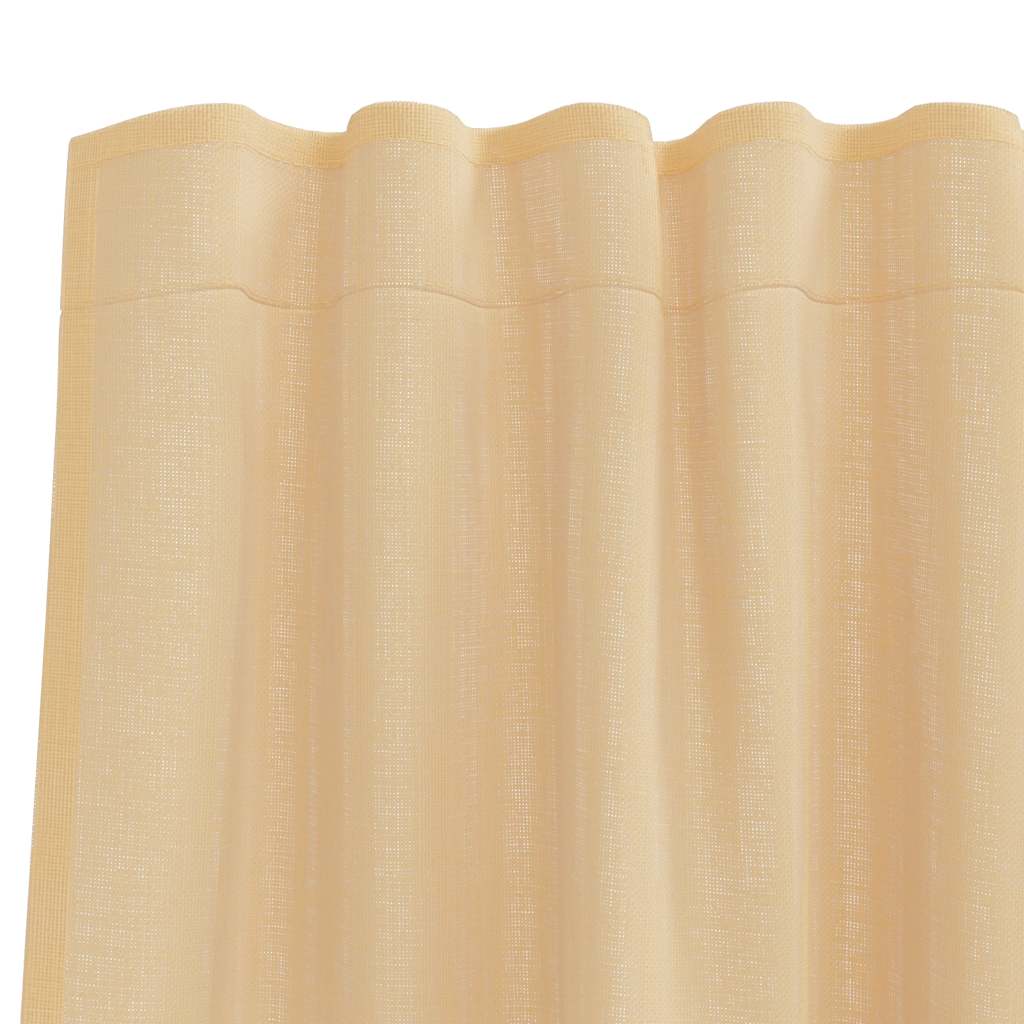 Voilegardiner med hemper 2 stk sand 140x225 cm