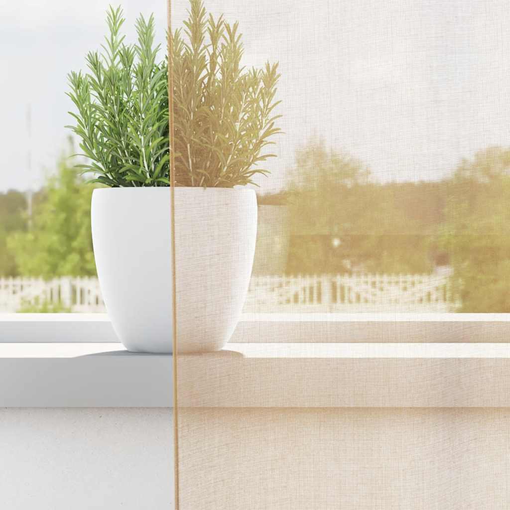 Voilegardiner med hemper 2 stk sand 140x260 cm