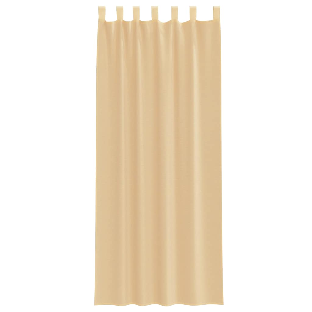 Voilegardiner med hemper 2 stk sand 140x260 cm