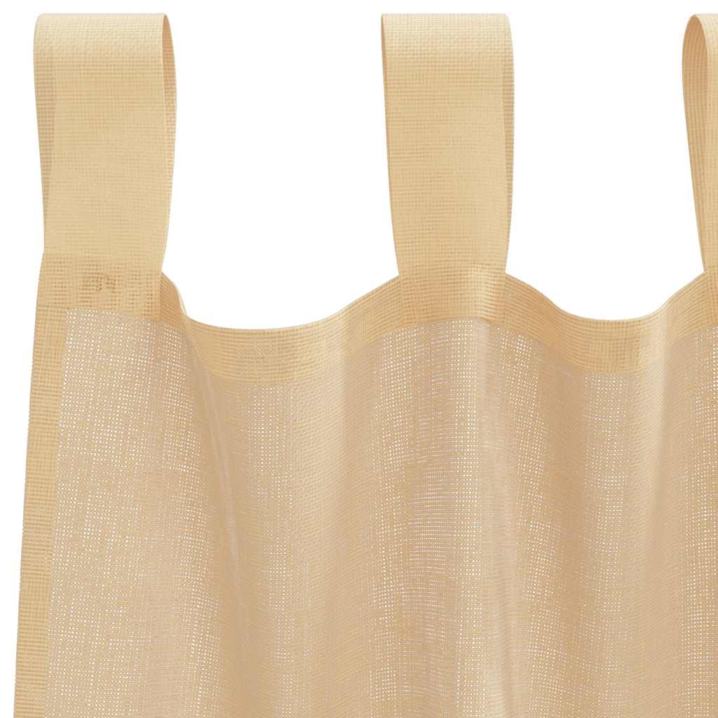 Voilegardiner med hemper 2 stk sand 140x260 cm