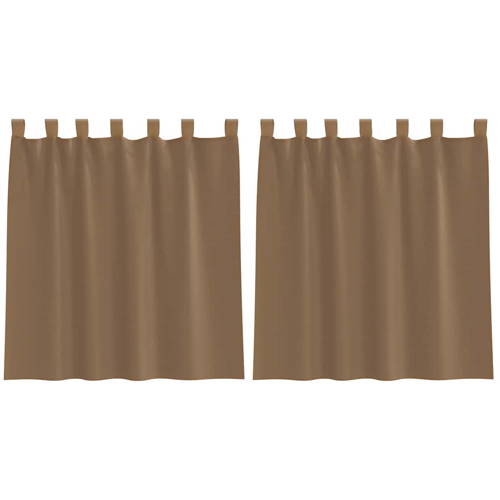 Voilegardiner med hemper 2 stk lysebrun 140x140 cm