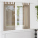 Voilegardiner med hemper 2 stk lysebrun 140x140 cm