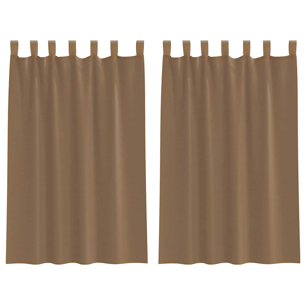Voilegardiner med hemper 2 stk lysebrun 140x175 cm
