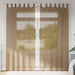 Voilegardiner med hemper 2 stk lysebrun 140x245 cm