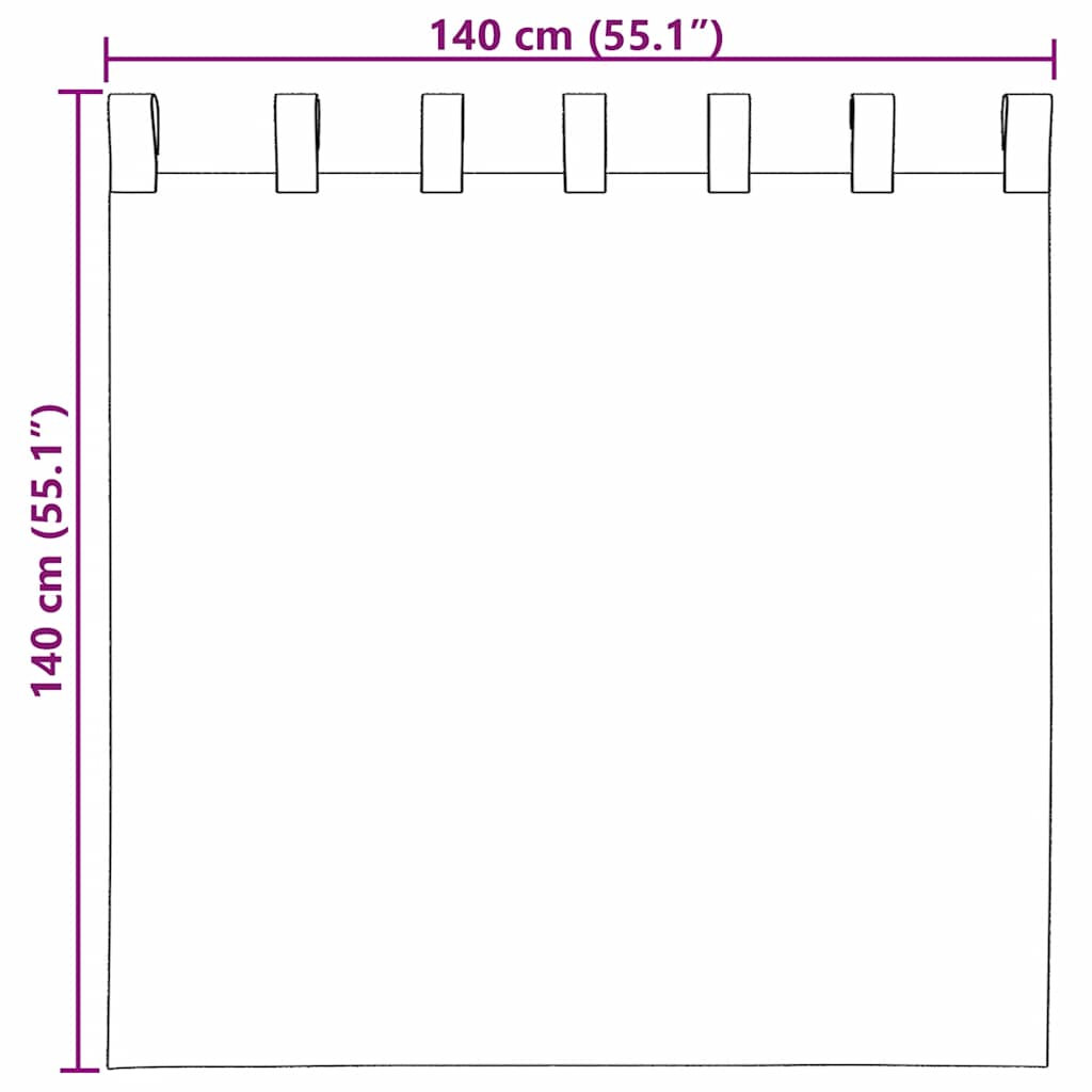 Voilegardiner med hemper 2 stk gul 140x140 cm